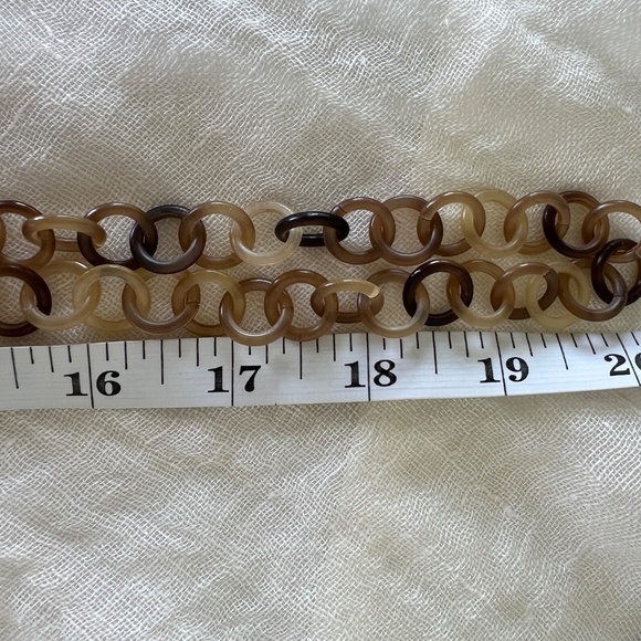 Buffalo Horn Link Necklace with Brass Elephant Pendant 40” Extra Long - Picture 8 of 8